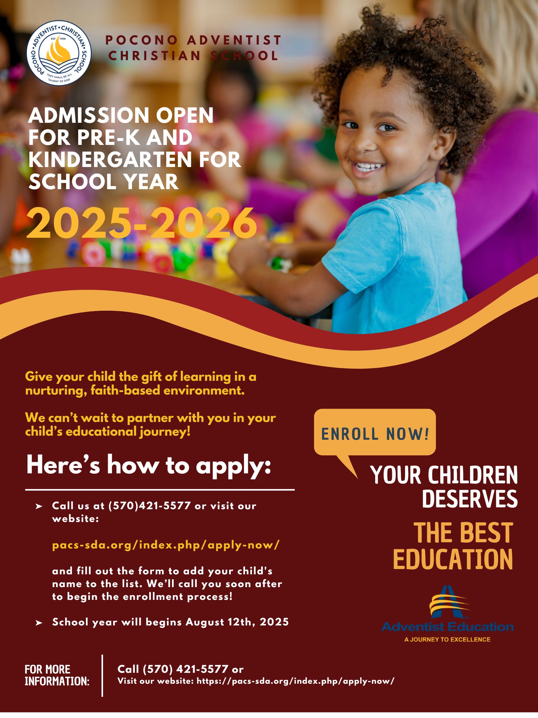 Pre-K and Kindergarten Admission Flyer 2025-2026 (2)